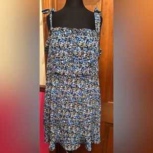 Nine Britton Floral Blue and Black Women's Dress size XXL